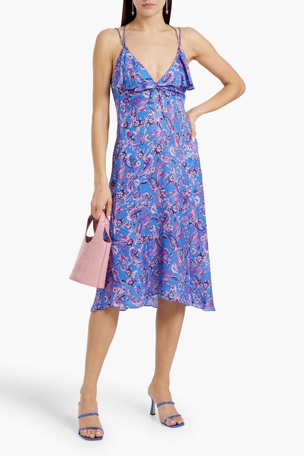 ISABEL MARANT Paysa draped floral-print jacquard midi dress