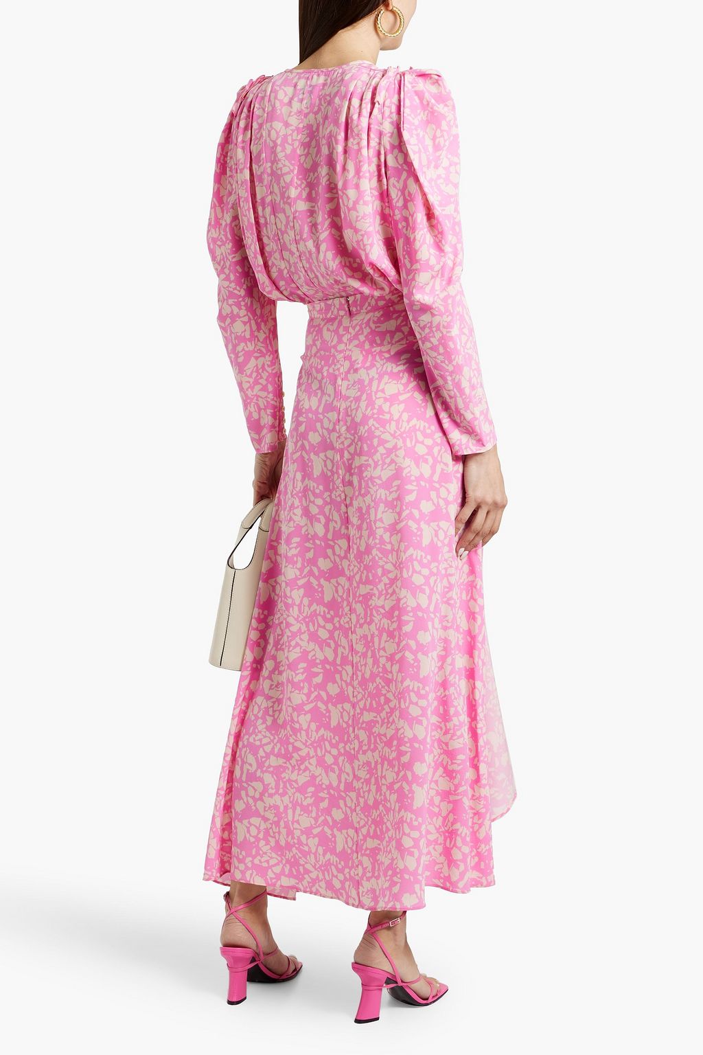 ISABEL MARANT Sakura asymmetric printed stretch-silk maxi skirt