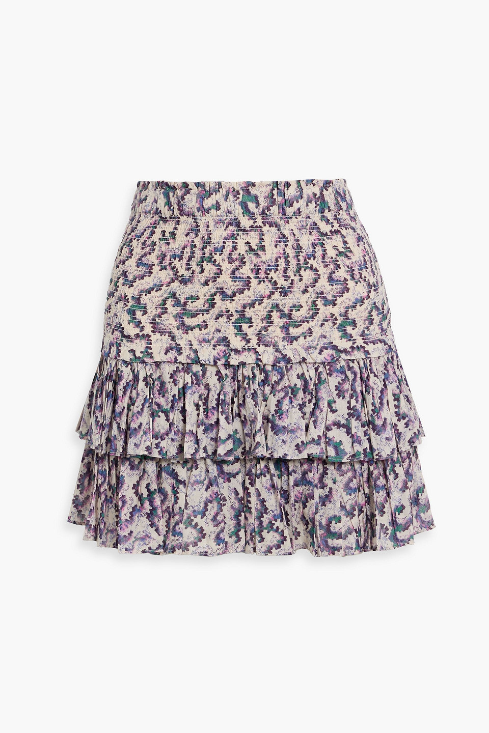 Isabel Marant Étoile Naomi Shirred Tiered Floral-print Cotton-voile Mini Skirt