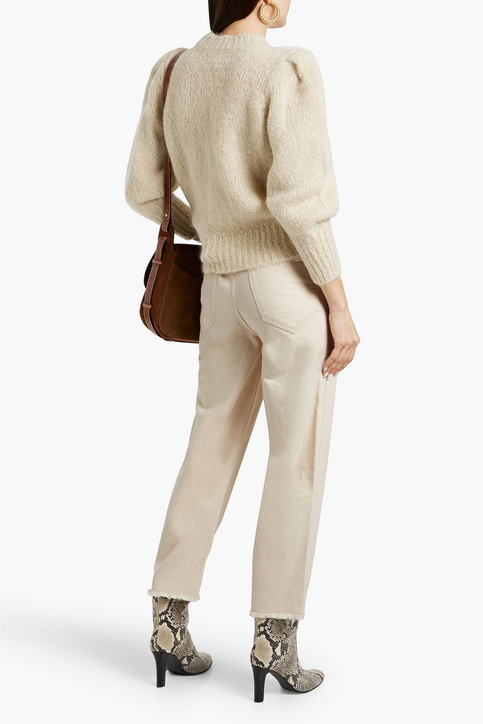 ISABEL MARANT LALISKASR FRAYED HIGH-RISE STRAIGHT-LEG JEANS
