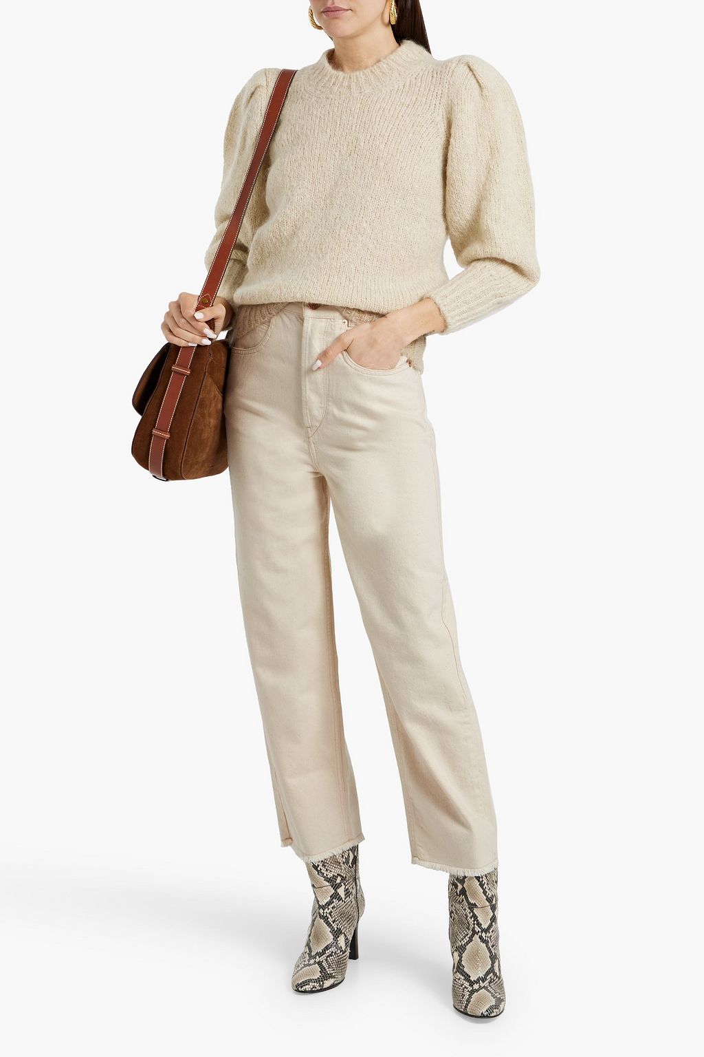 ISABEL MARANT Laliskasr frayed high-rise straight-leg jeans