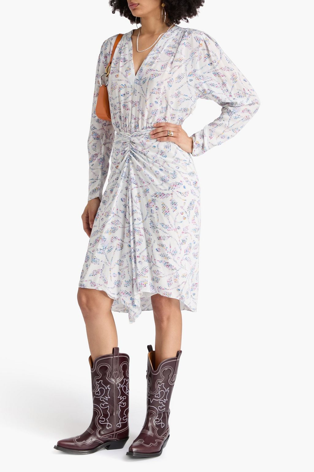 MARANT ÉTOILE Danalia ruched crepe de chine midi dress