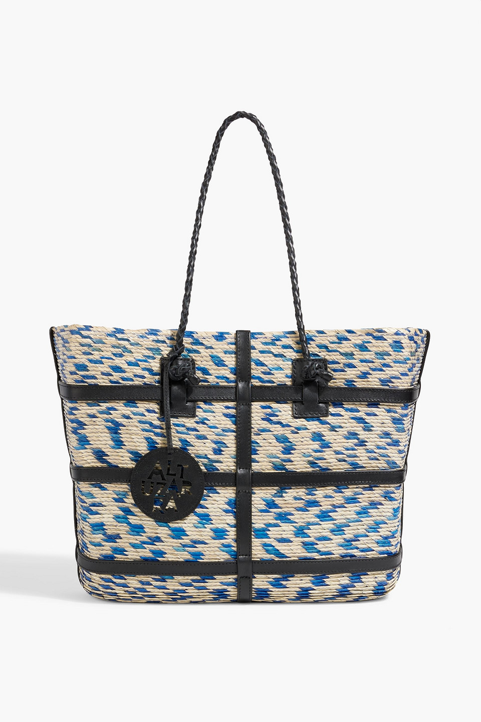 Altuzarra Watermill Leather-trimmed Raffia Tote