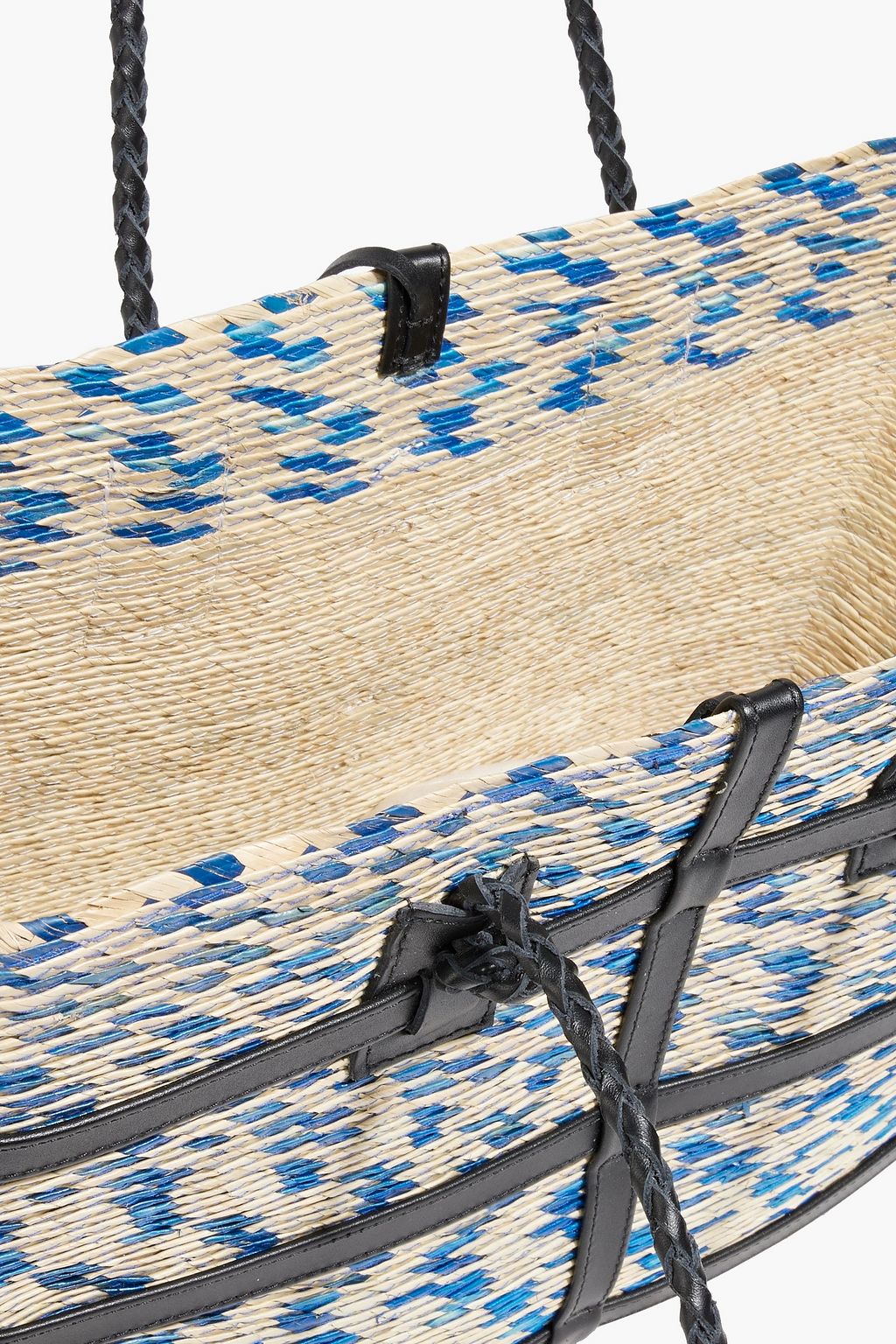 ALTUZARRA Watermill leather-trimmed raffia tote