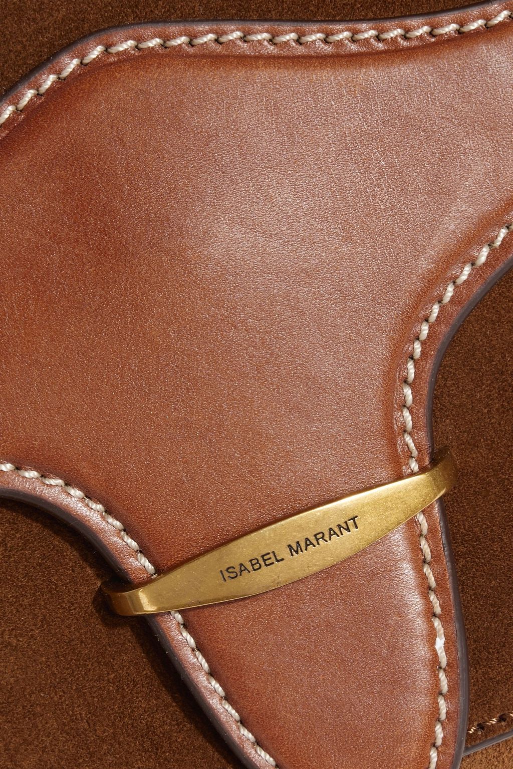 ISABEL MARANT Botsy leather-trimmed suede shoulder bag