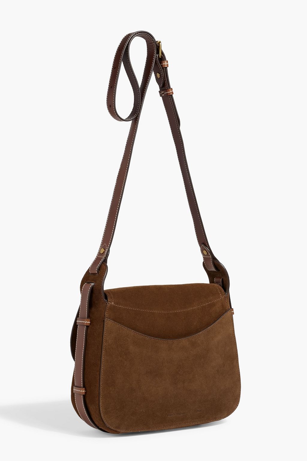 ISABEL MARANT Botsy leather-trimmed suede shoulder bag