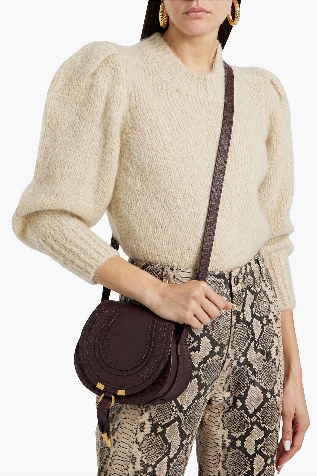 CHLOÉ Marcie pebbled-leather cross-body bag
