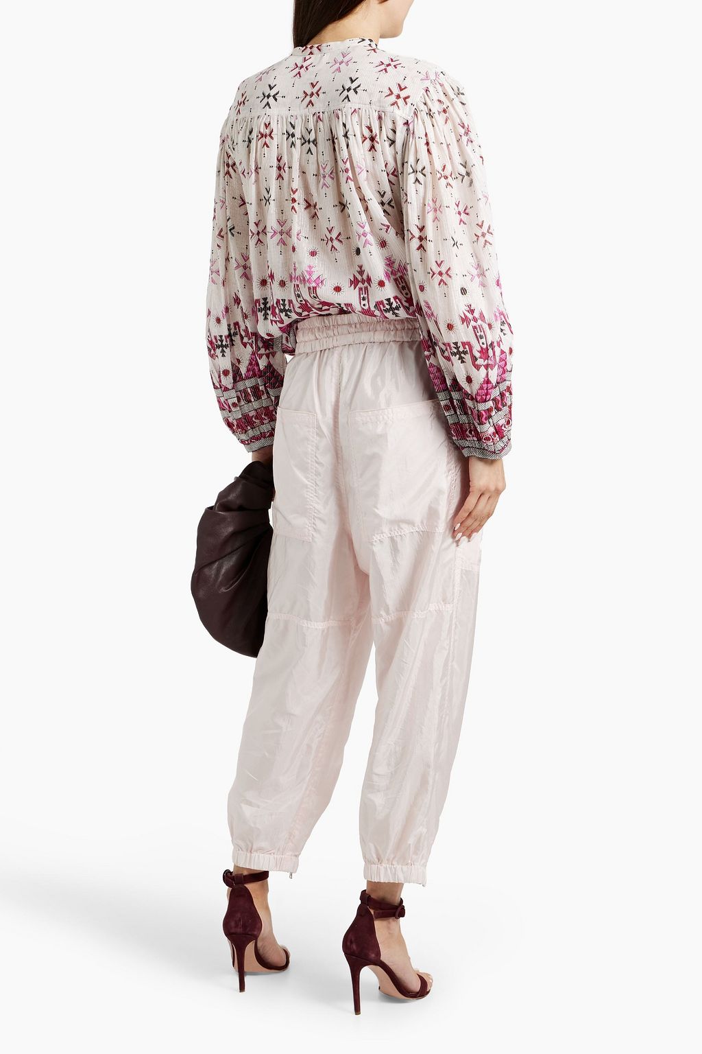 MARANT ÉTOILE Salika metallic printed cotton-blend voile blouse