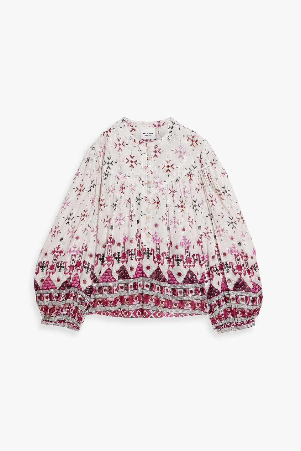 Isabel Marant Étoile Salika Metallic Printed Cotton-blend Voile Blouse