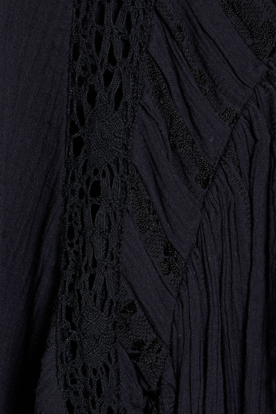 Isabel Marant Étoile Jassie Lace-trimmed Embroidered Cotton-blend Crepon Blouse