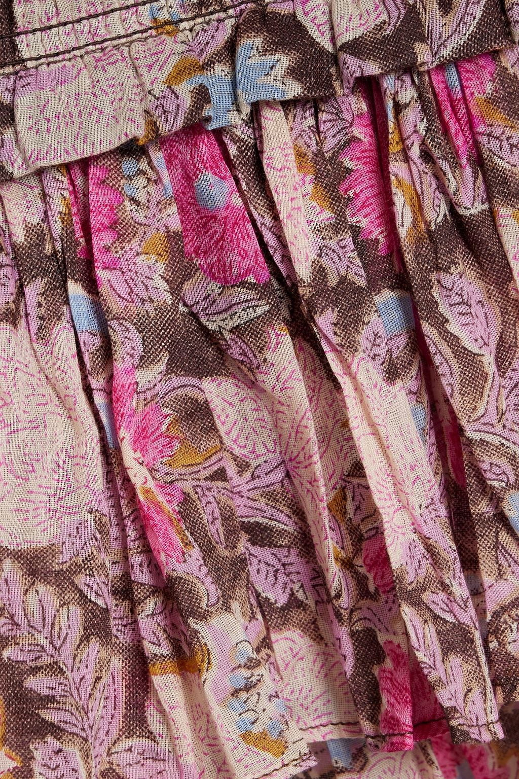 MARANT ÉTOILE Naomi ruffled floral-print cotton-voile mini skirt