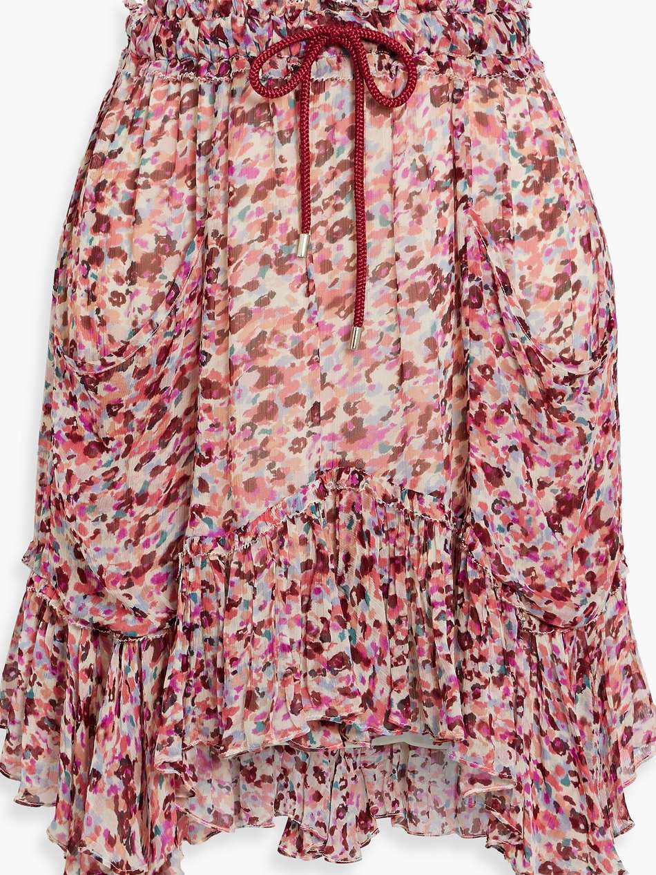 frejus ruffled printed crepon skirt