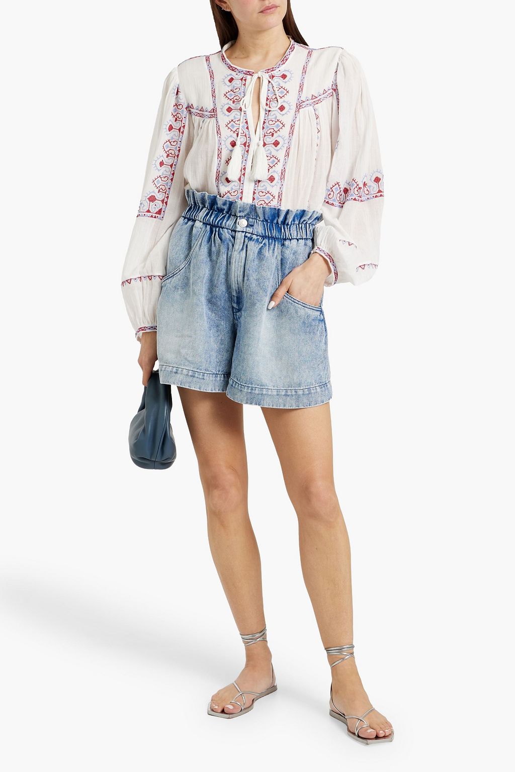MARANT ÉTOILE Titea ruffled denim shorts