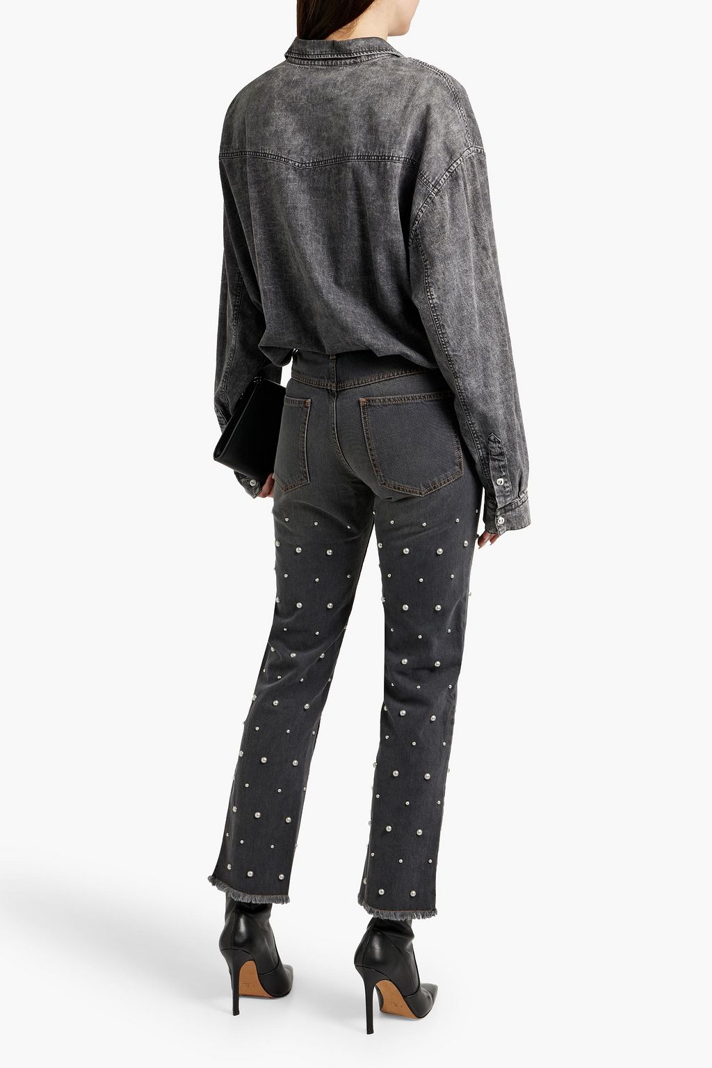 MARANT ÉTOILE Dulano studded mid-rise straight-leg jeans