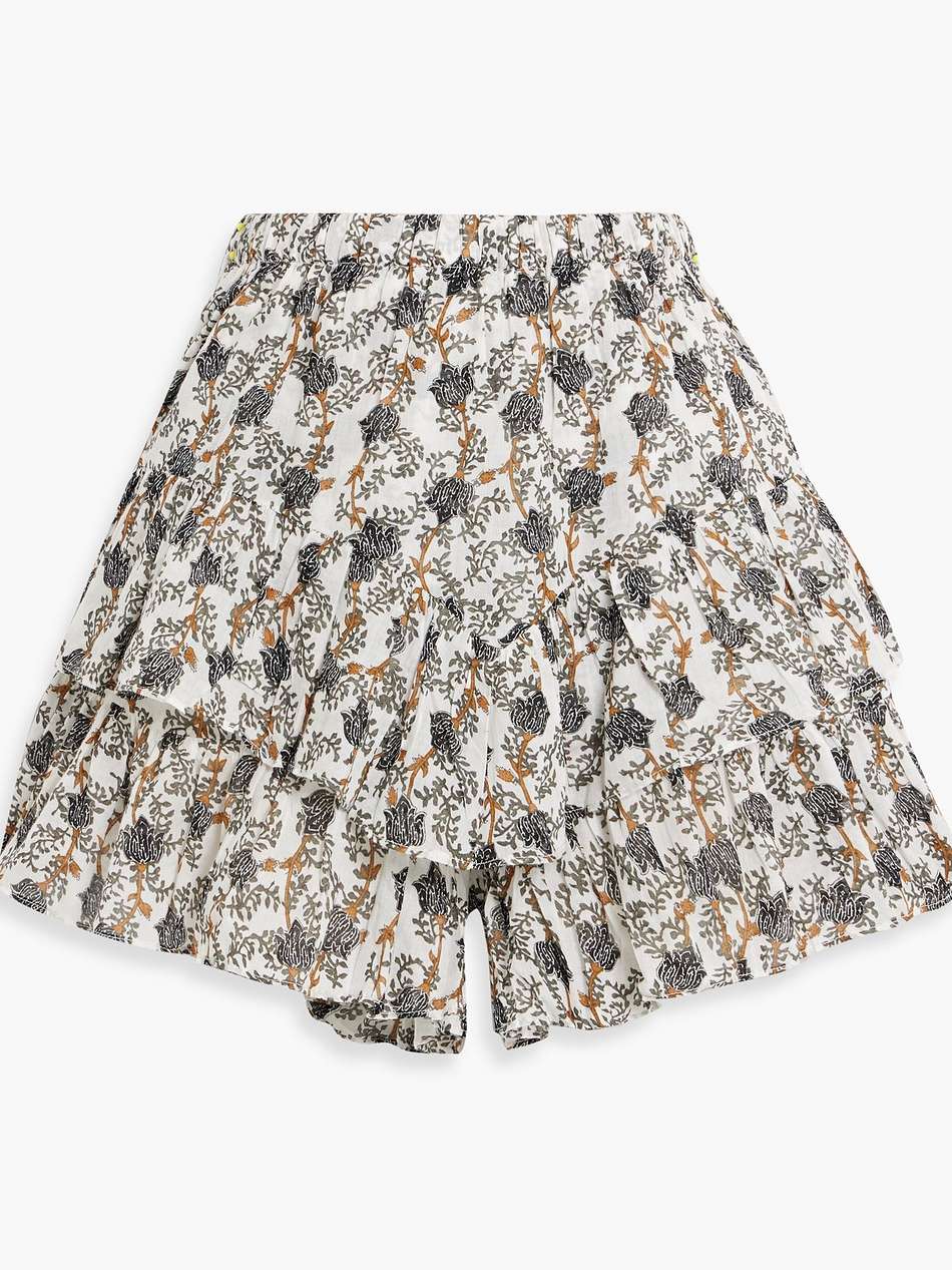 jocadia tiered printed cotton shorts