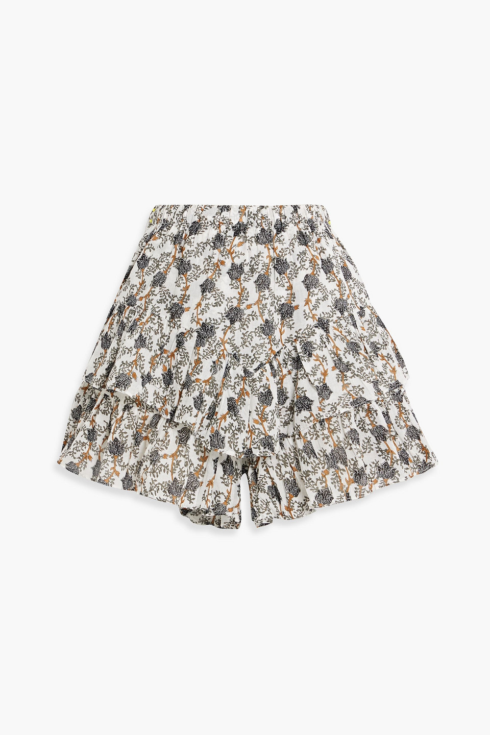 Marant Étoile Jocadia tiered printed cotton shorts