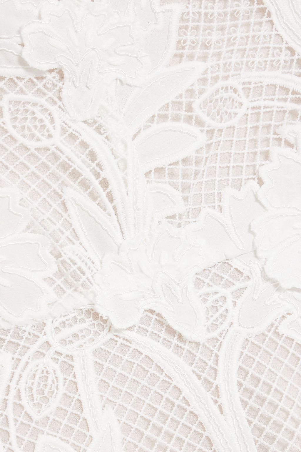 OSCAR DE LA RENTA Belted guipure lace gown