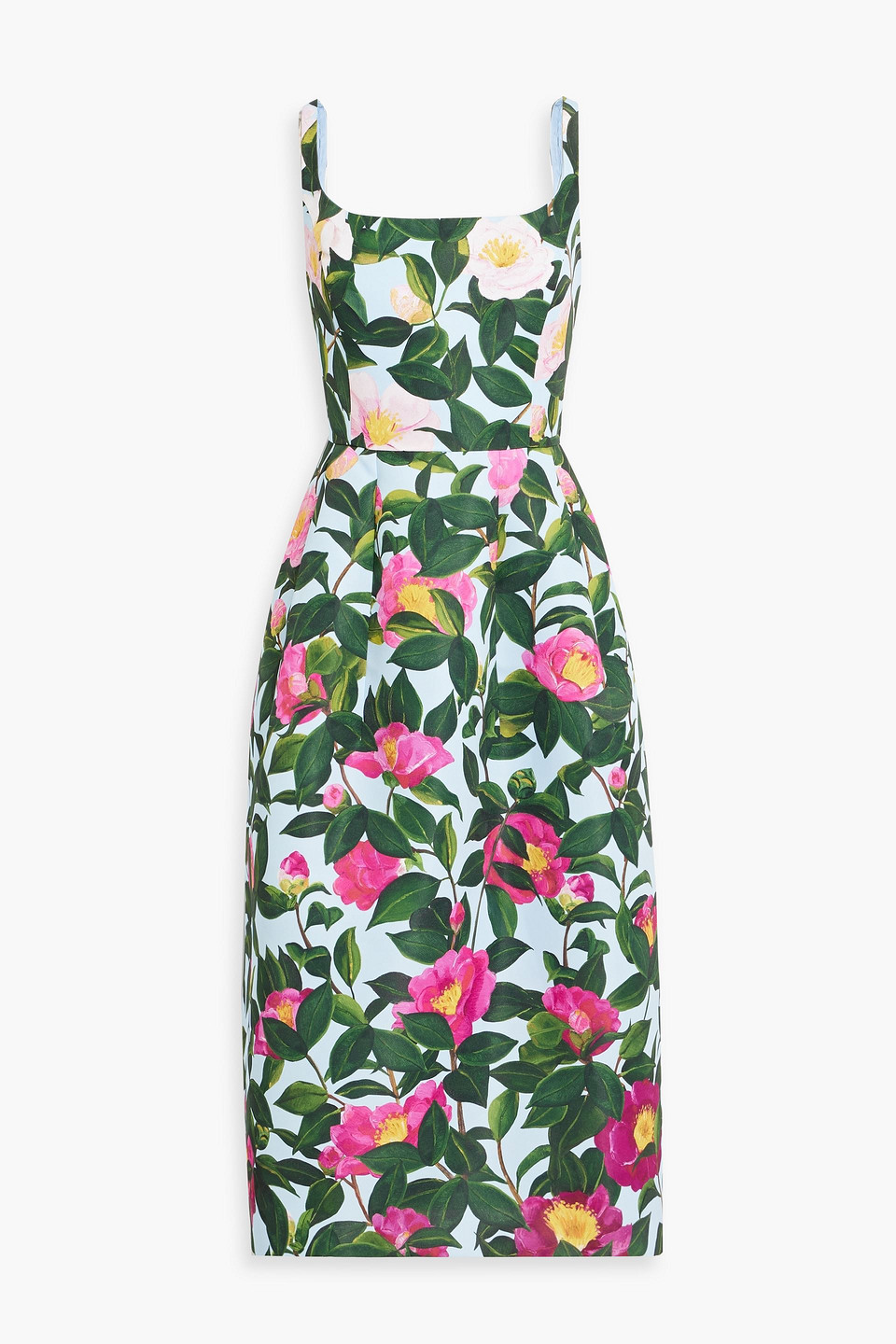 Oscar De La Renta Floral-print Faille Midi Dress