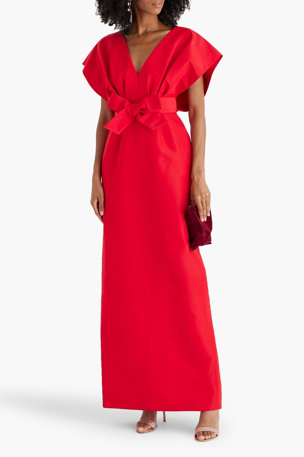 CAROLINA HERRERA Bow-detailed silk-faille gown