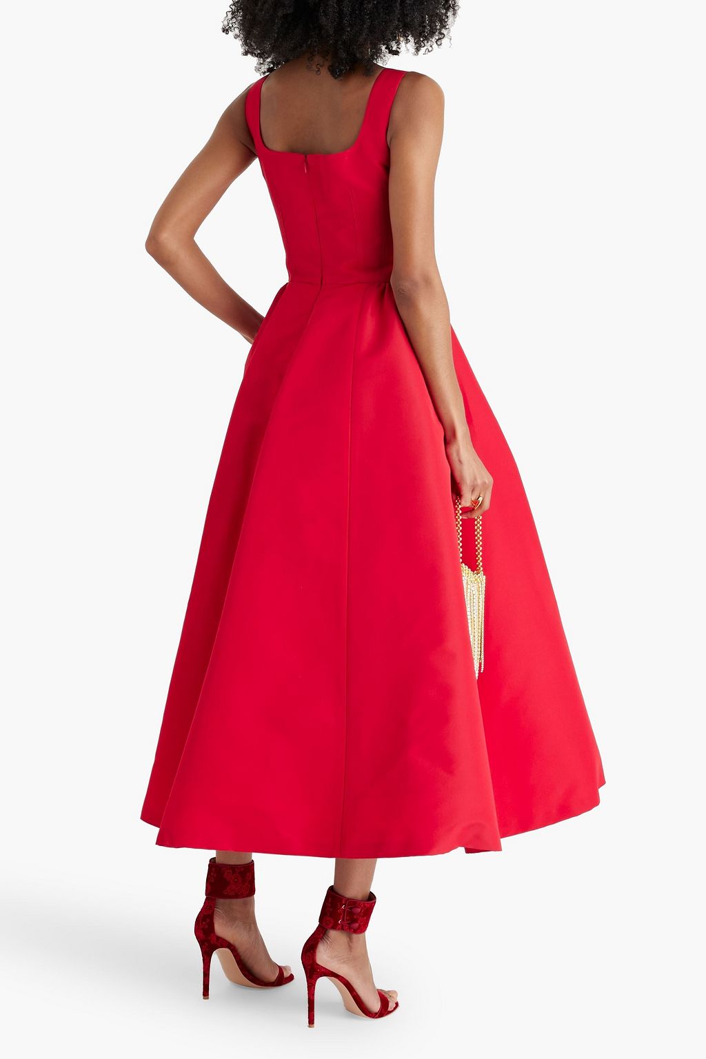 CAROLINA HERRERA Flared silk-faille midi dress