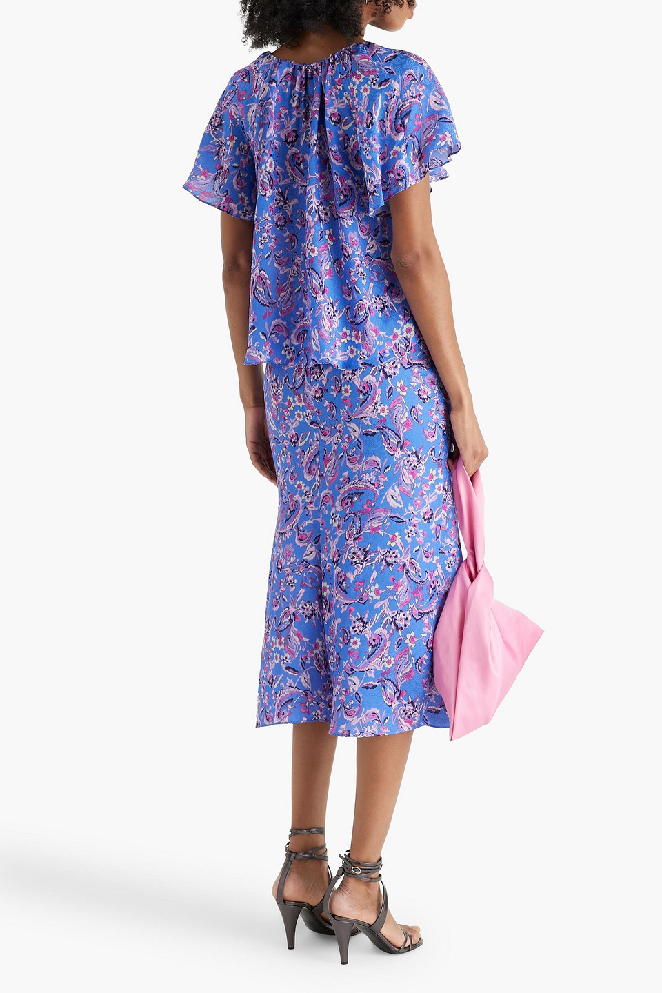 Isabel Marant Penelope Printed Satin-jacquard Top