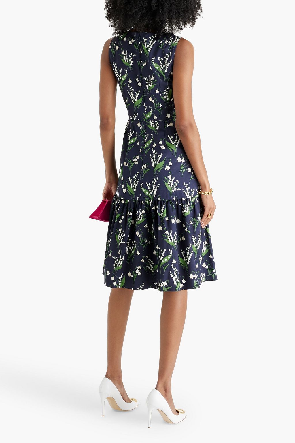 CAROLINA HERRERA Ruffled floral-print faille dress