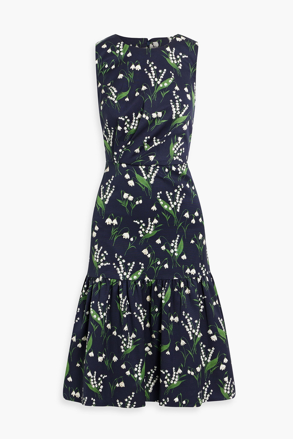 Carolina Herrera Ruffled Floral-print Faille Dress