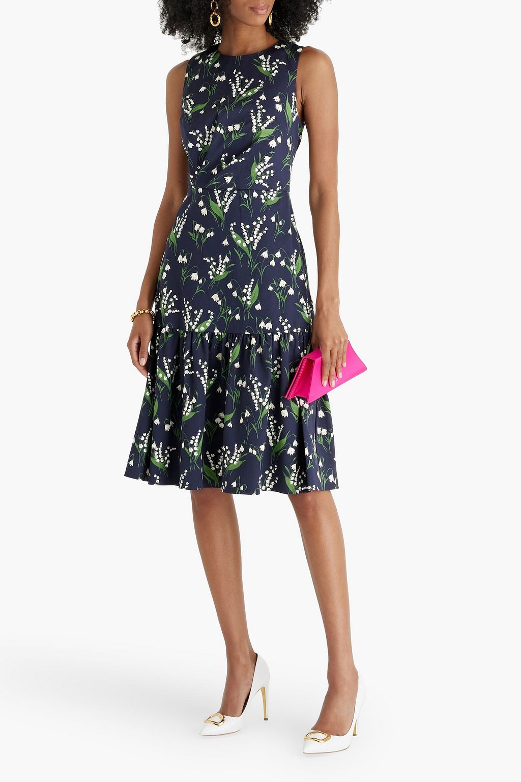 CAROLINA HERRERA Ruffled floral-print faille dress