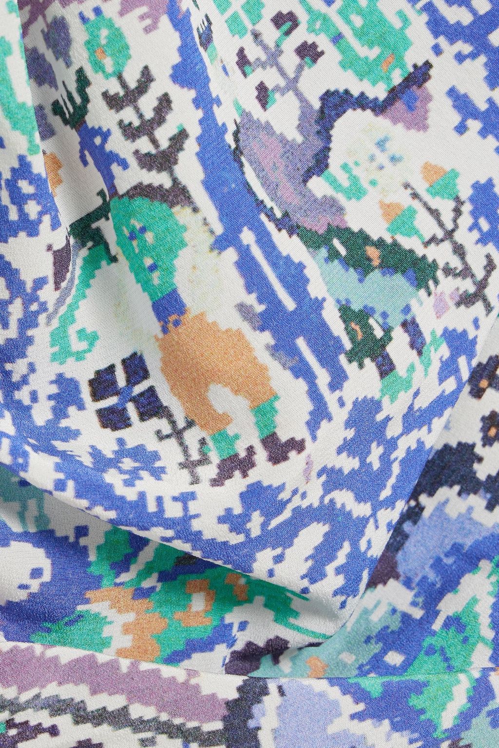ISABEL MARANT Bireya ruched printed stretch-silk mini dress