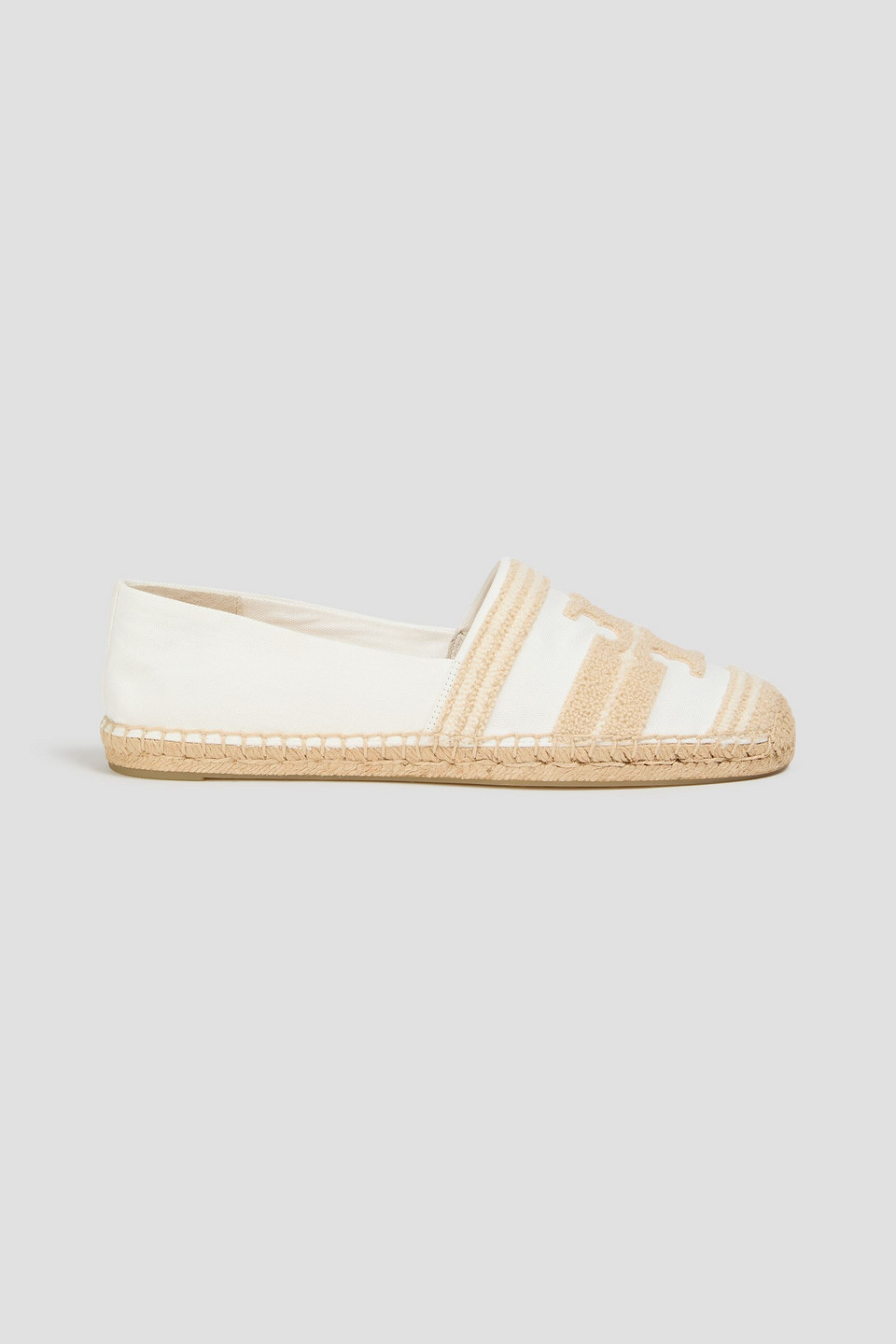 Tory Burch Double T Bouclè -trimmed Canvas Espadrilles