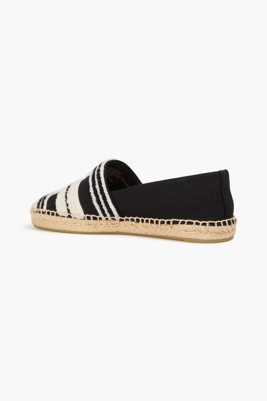 TORY BURCH Double T bouclè -trimmed canvas espadrilles