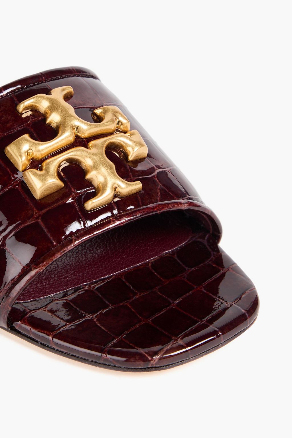 TORY BURCH Eleanor embellished croc-effect leather sandals