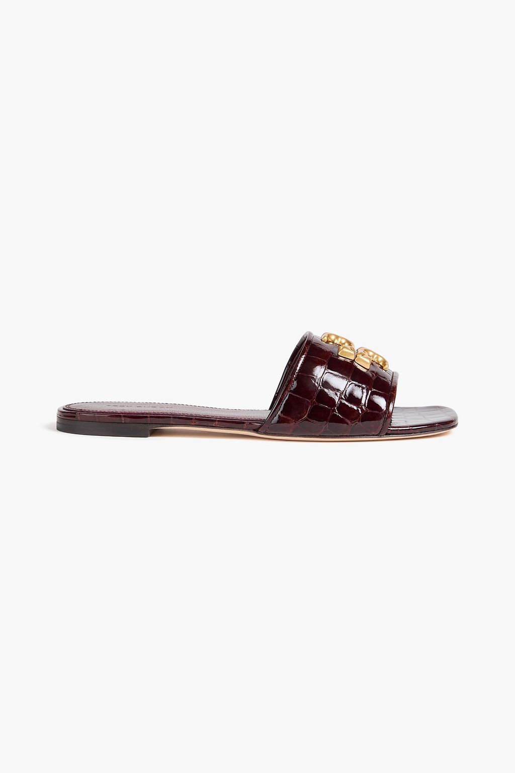TORY BURCH Eleanor embellished croc-effect leather sandals