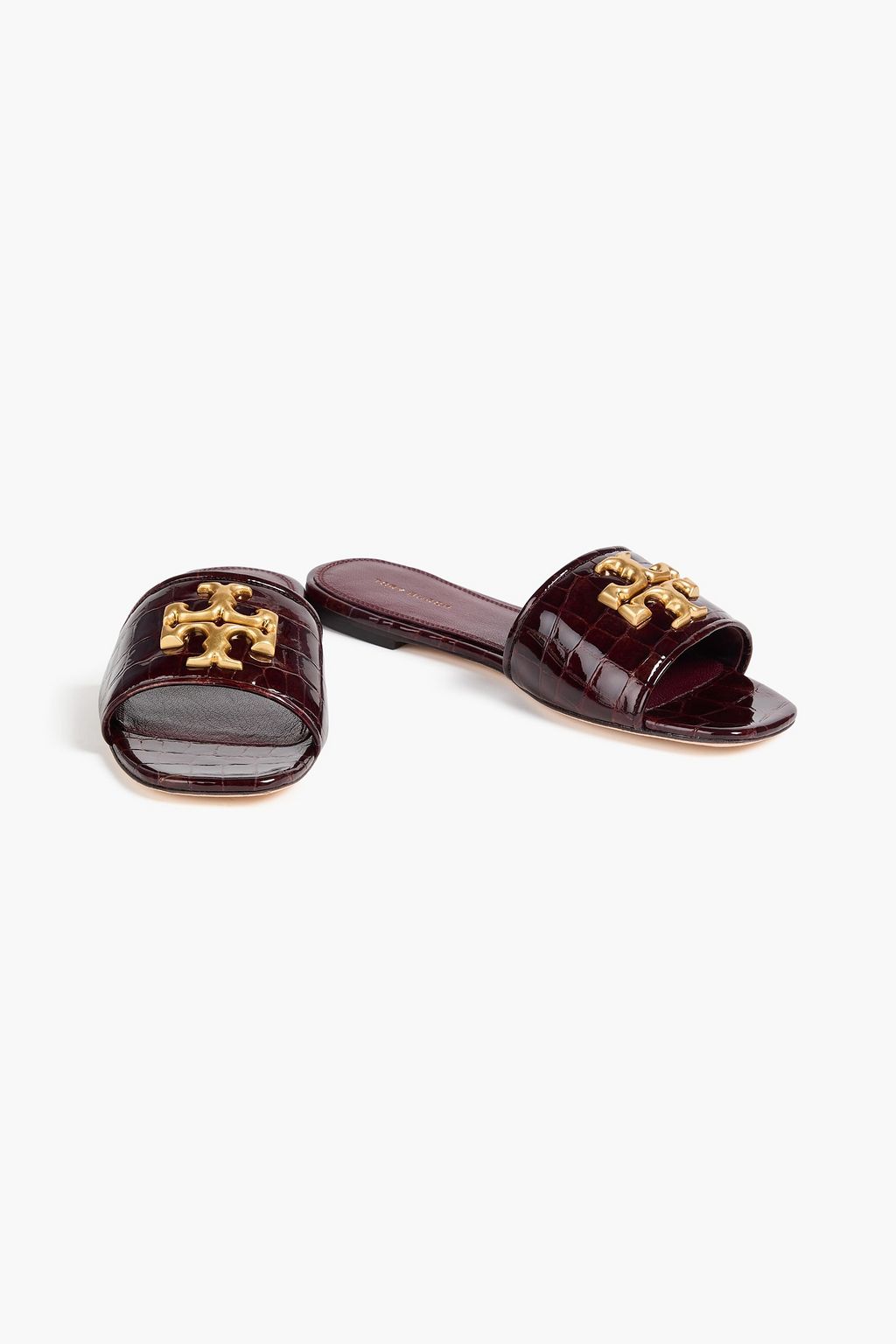 TORY BURCH Eleanor embellished croc-effect leather sandals