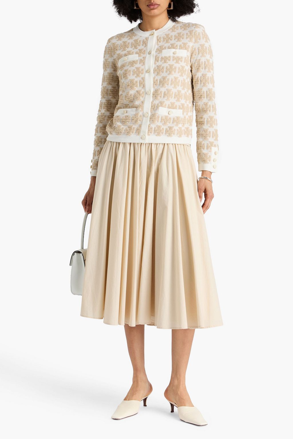 TORY BURCH Kendra jacquard-knit cardigan