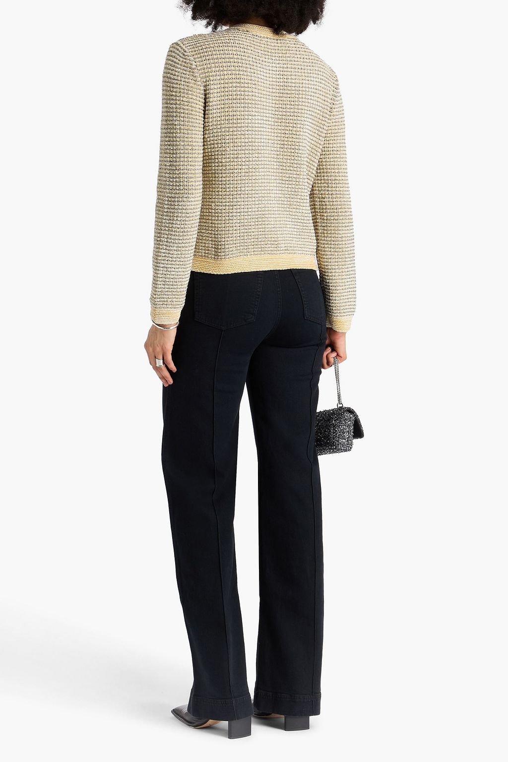 TORY BURCH Metallic velvet cardigan