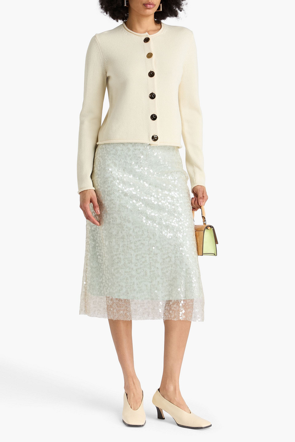  Tory Burch - Cardigan Aus Einer Wollmischung - Weiß - L 