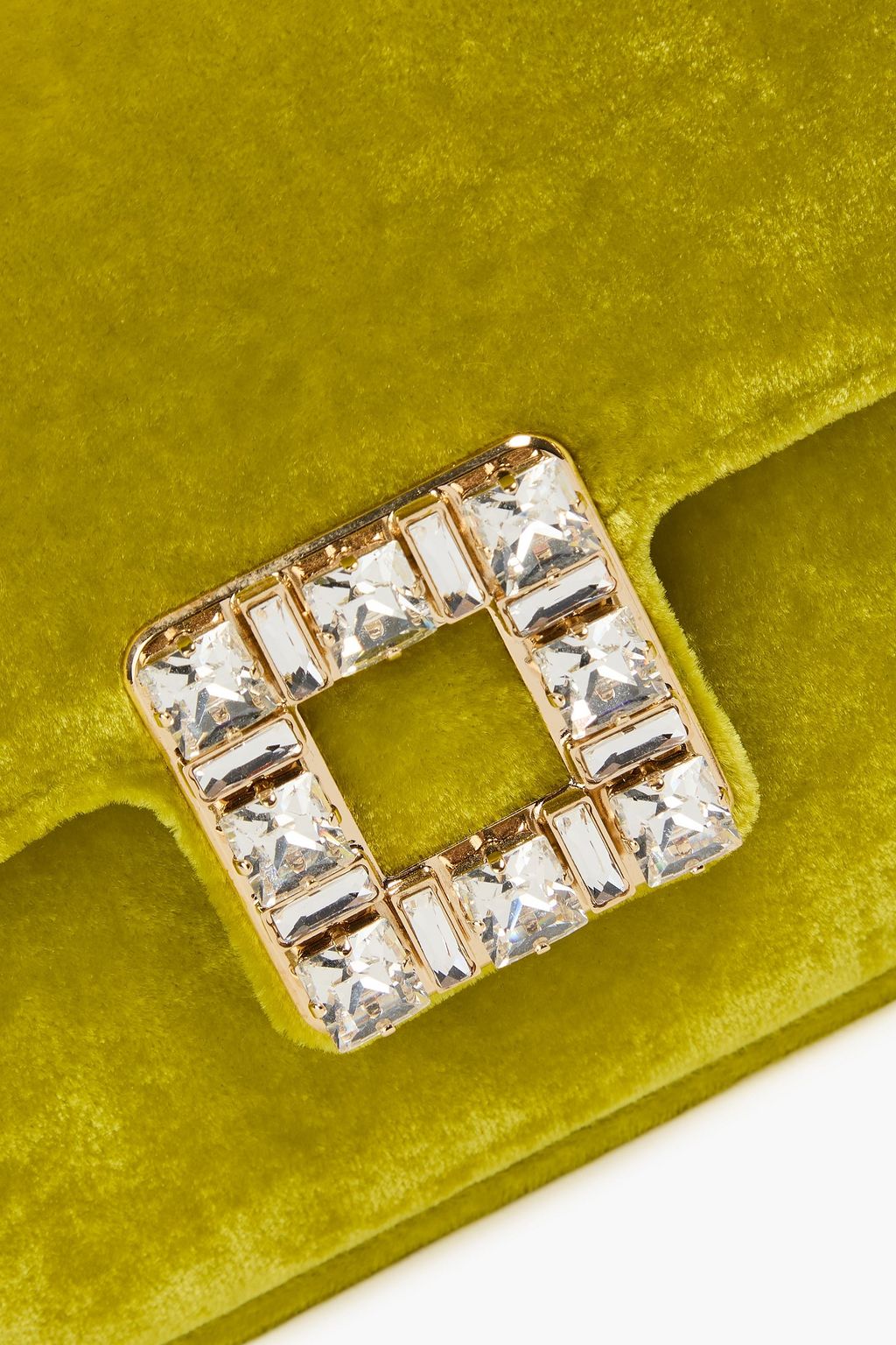 ROGER VIVIER Vivjeu De Fille crystal-embellished velvet cross-body bag