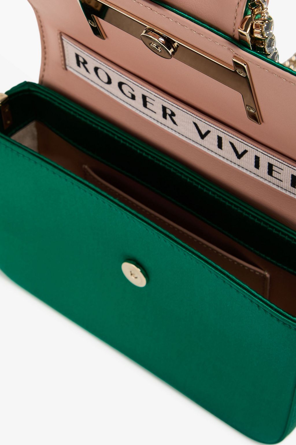 ROGER VIVIER Tres Vivier embellished satin cross-body bag