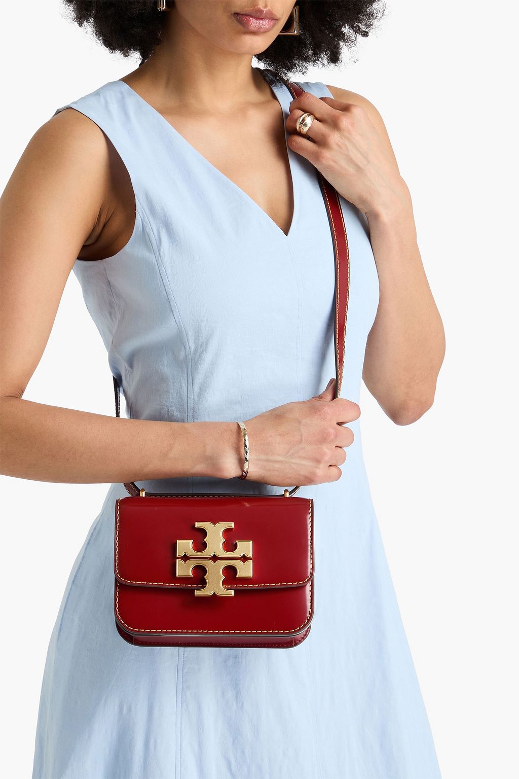 TORY BURCH Eleanor グロスレザー クロスボディバッグ