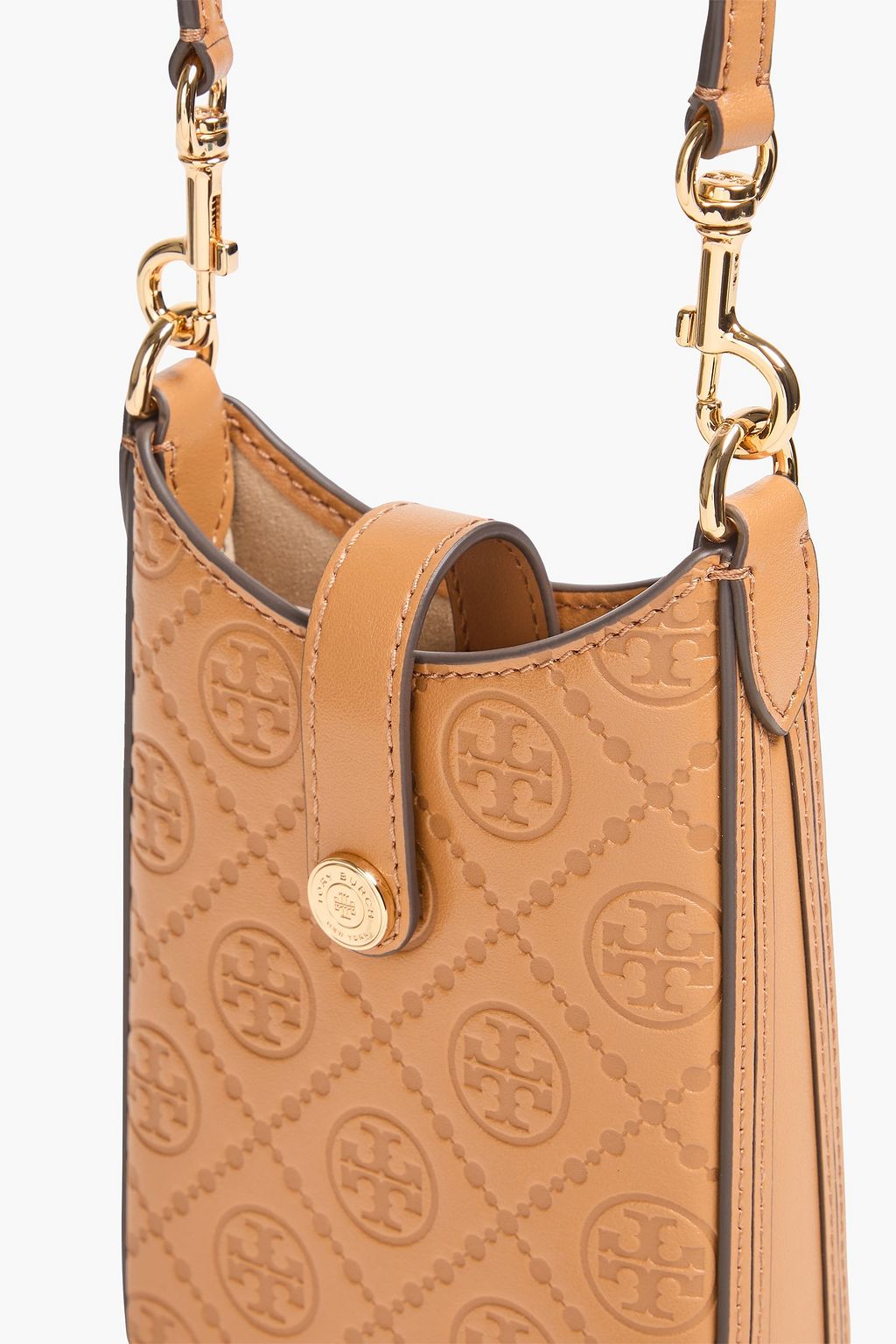 TORY BURCH Embossed leather phone pouch