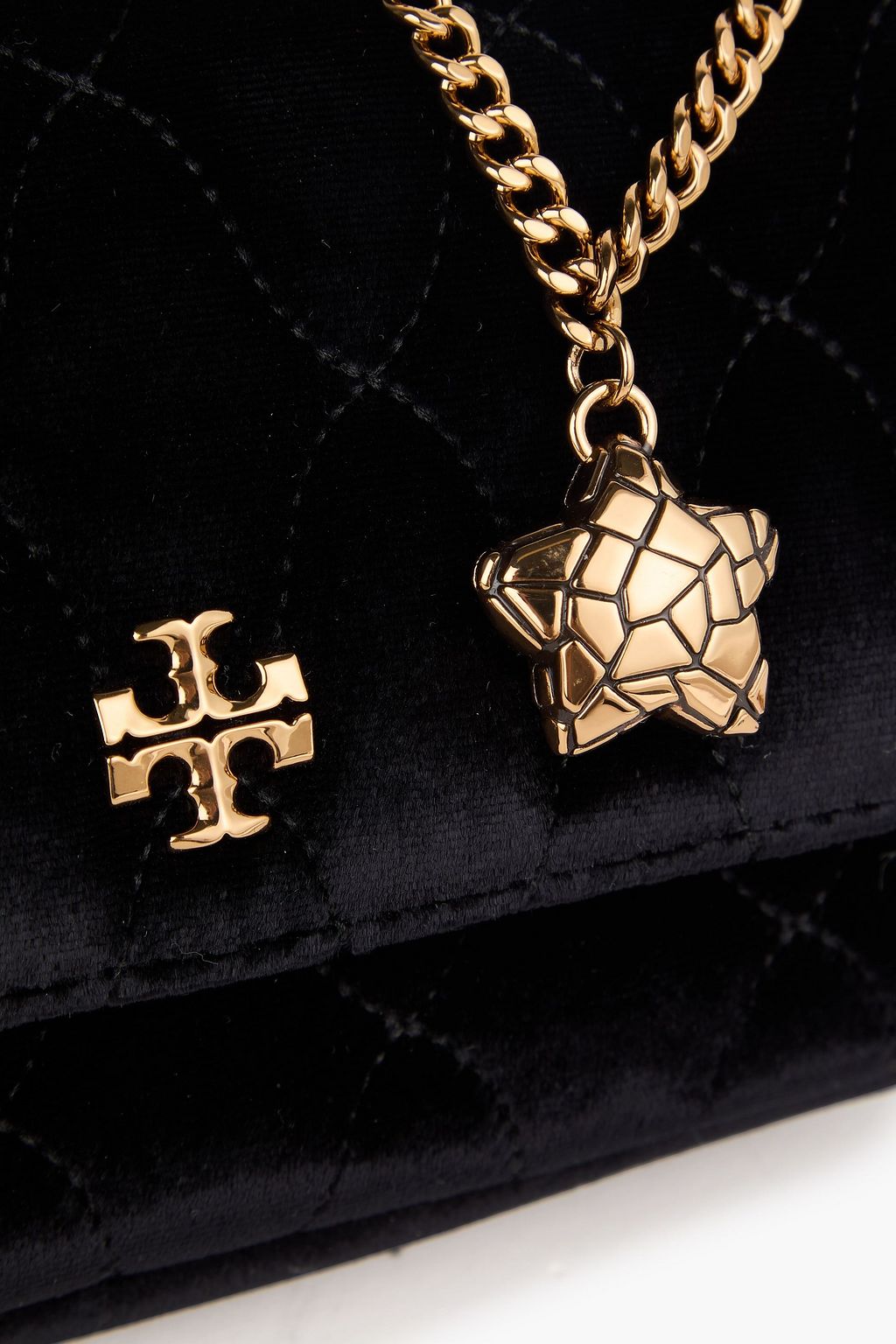TORY BURCH Kira quilted velvet shoulder bag