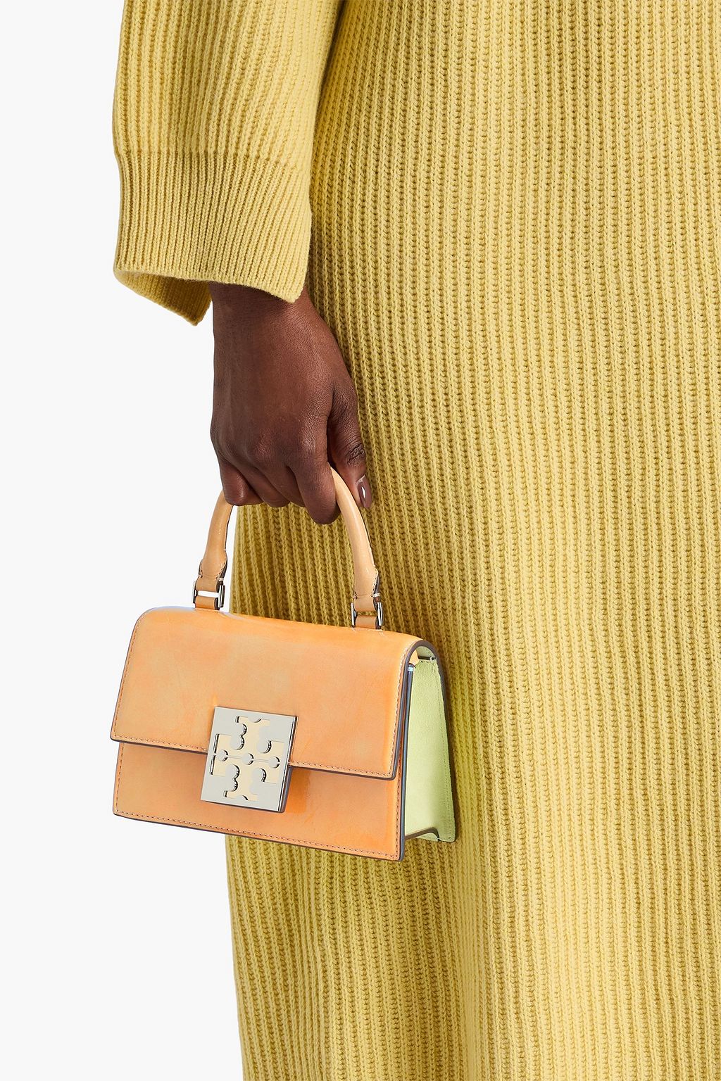 TORY BURCH Bon Bon two-tone patent-leather tote