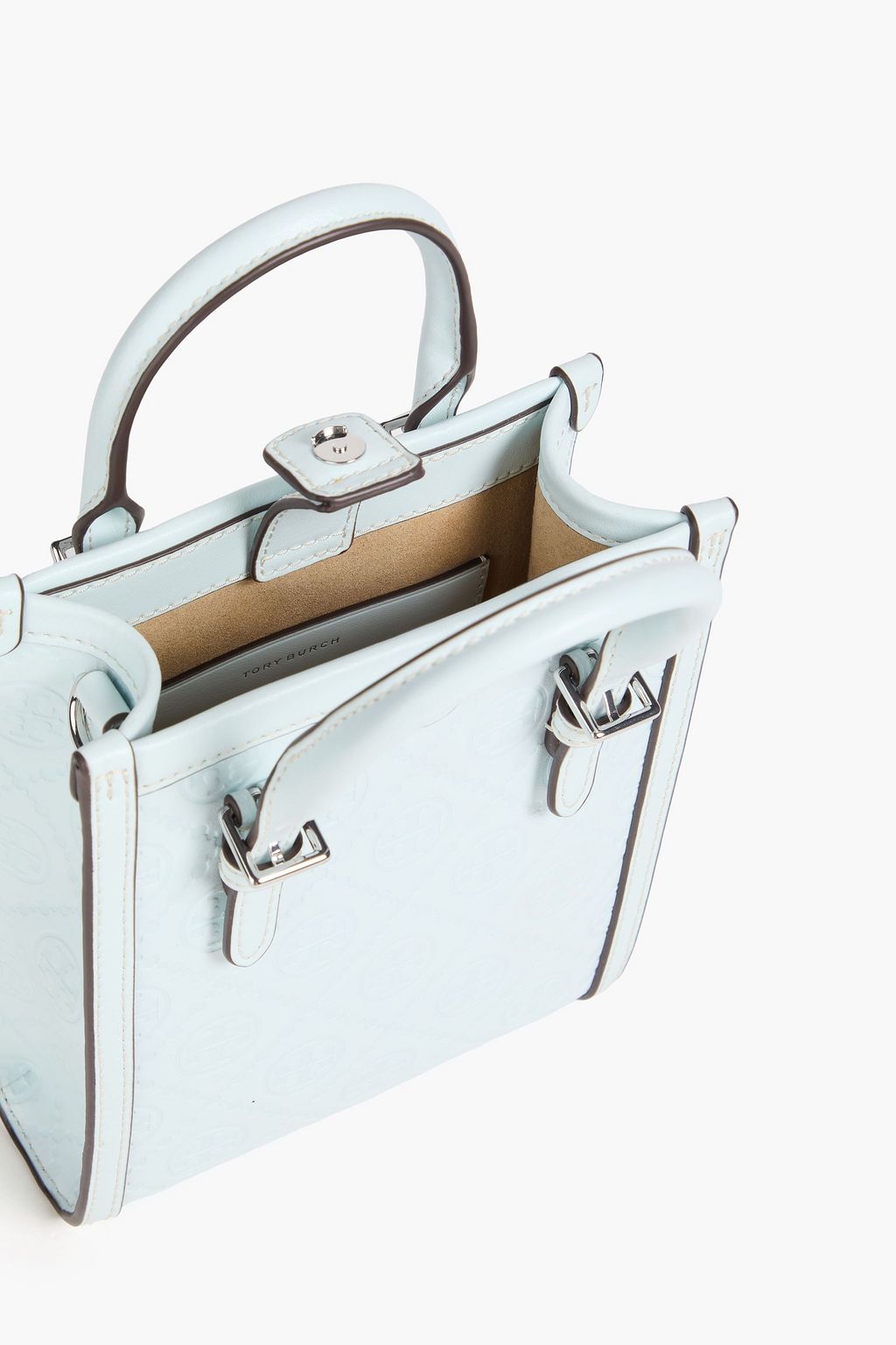 TORY BURCH حقيبة توت من الجلد بنقشة شعار العلامة بحرف T