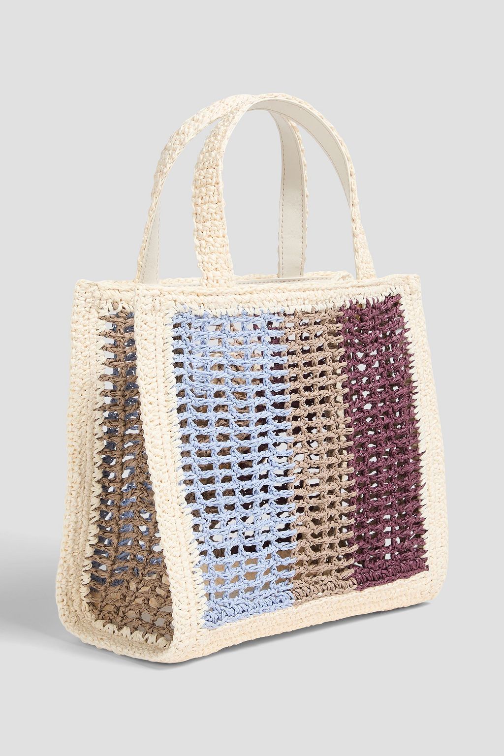 TORY BURCH Ella striped crochet tote
