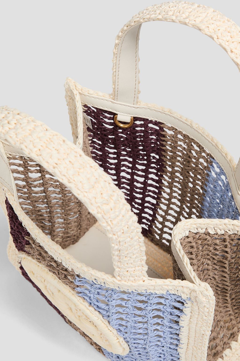 TORY BURCH Ella striped crochet tote