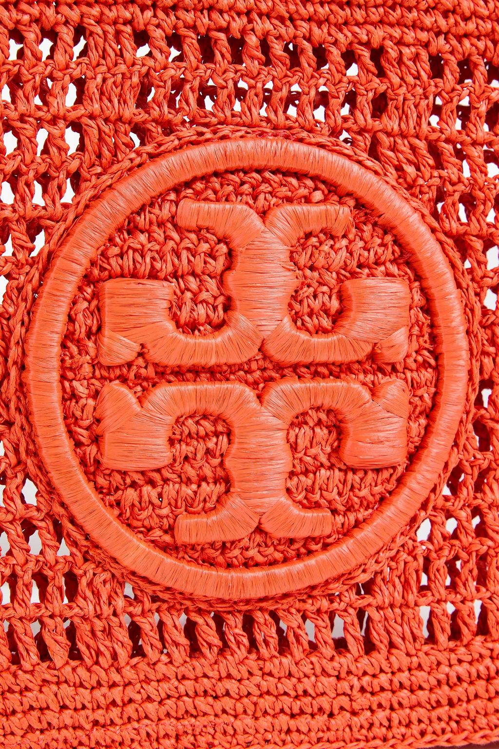 TORY BURCH Ella faux straw pouch