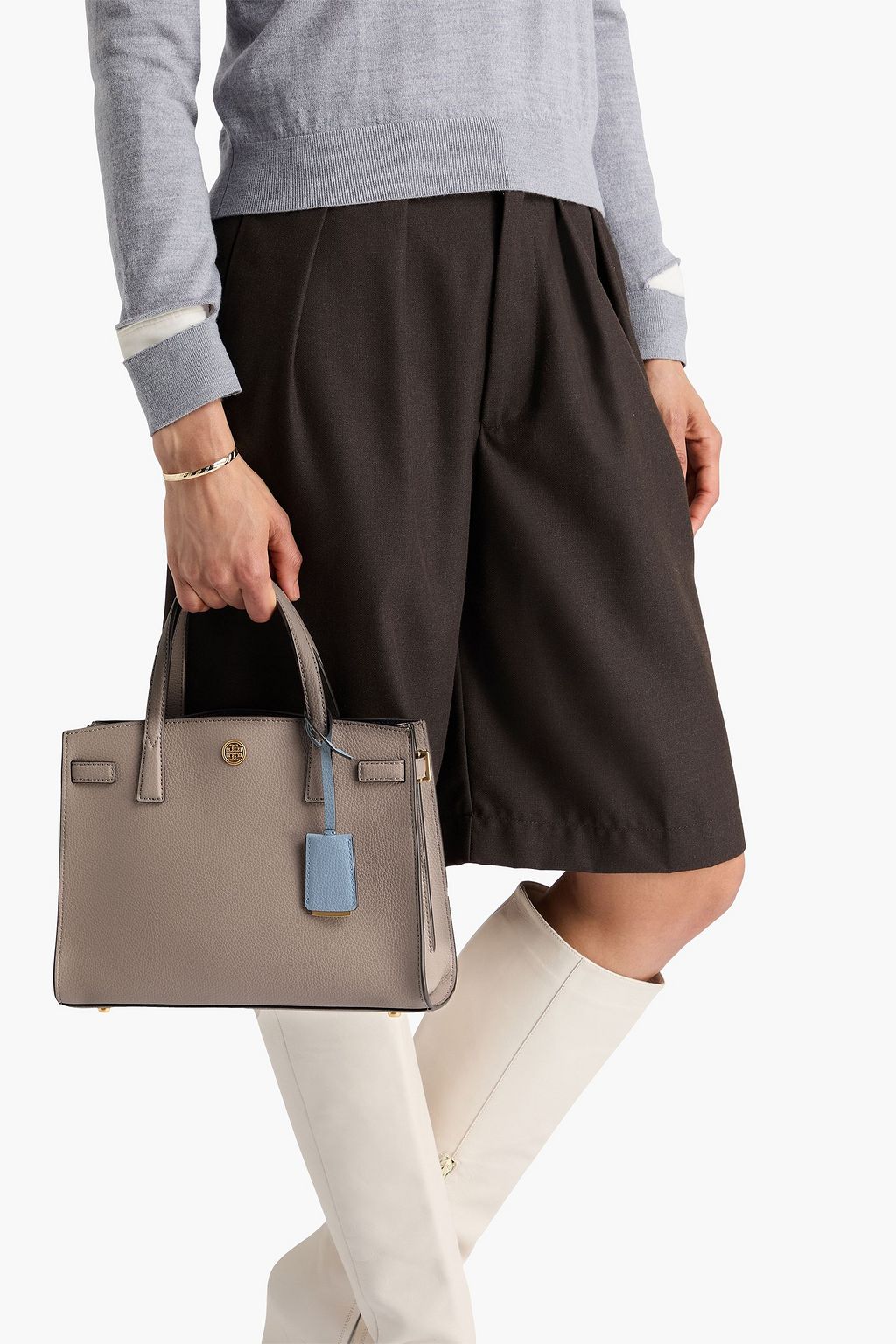 TORY BURCH Walker small pebbled-leather tote