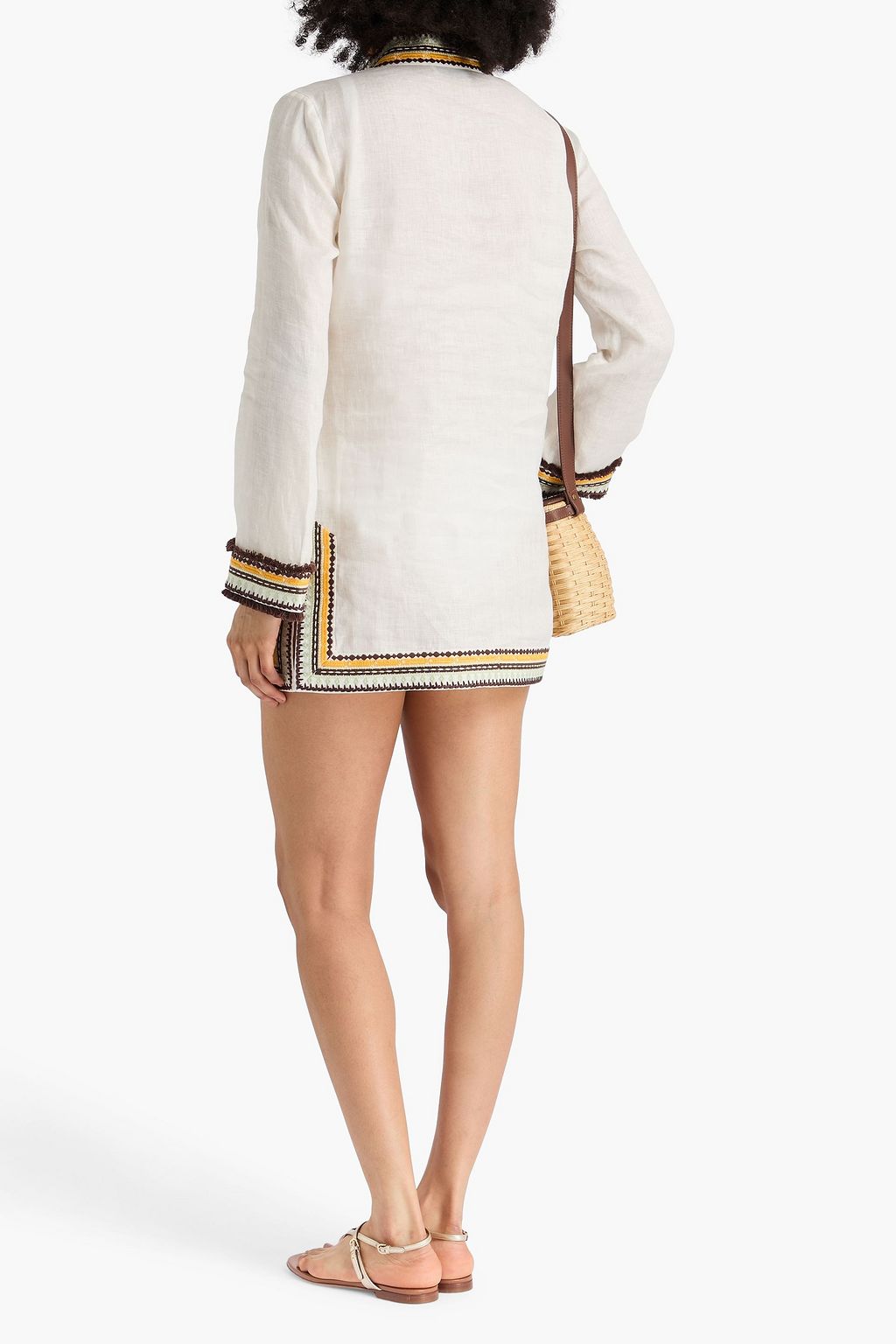 TORY BURCH Embroidered linen  tunic