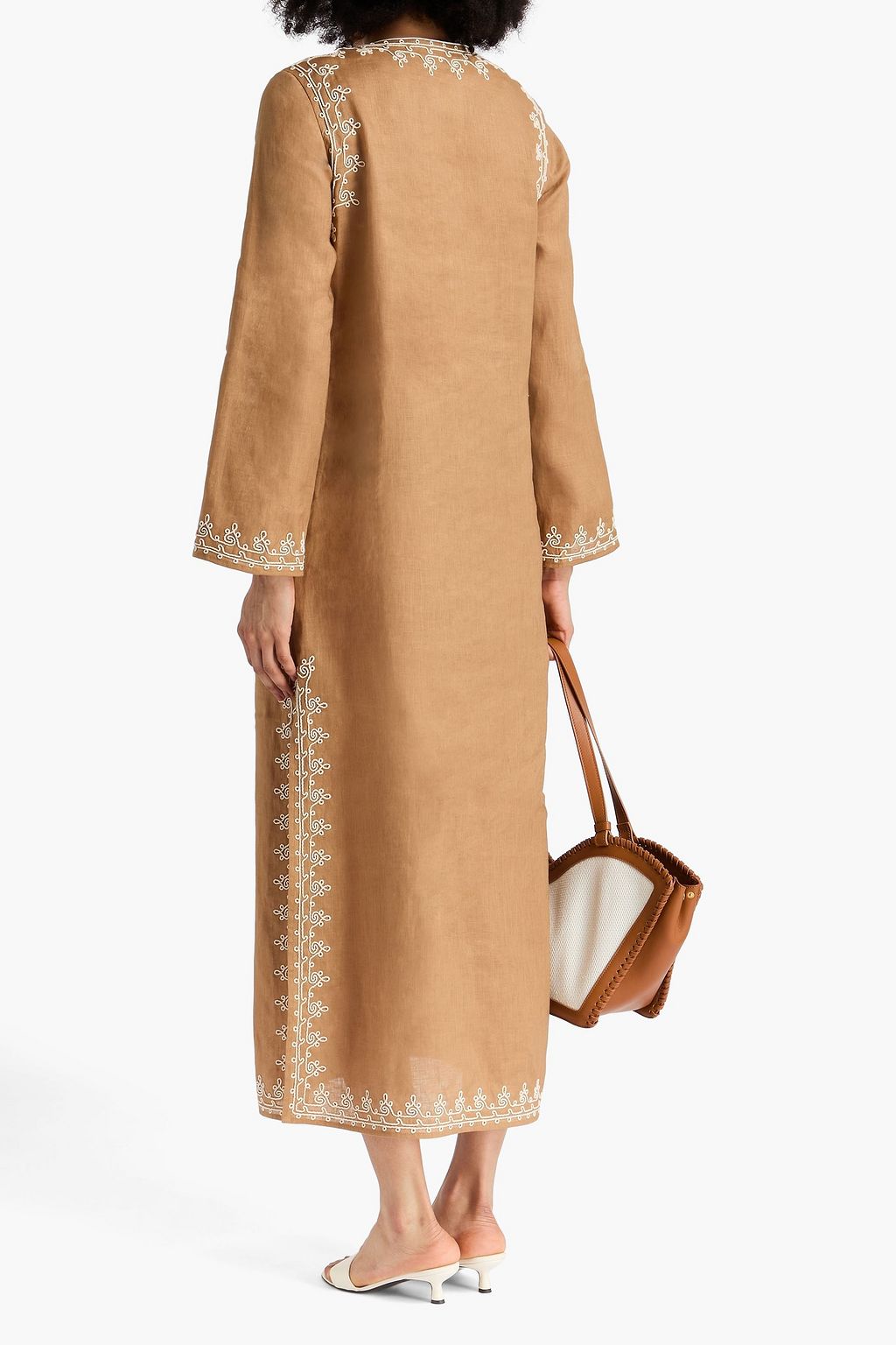 TORY BURCH 자수 장식 리넨 카프탄